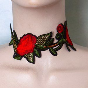 Rose Brocade Choker